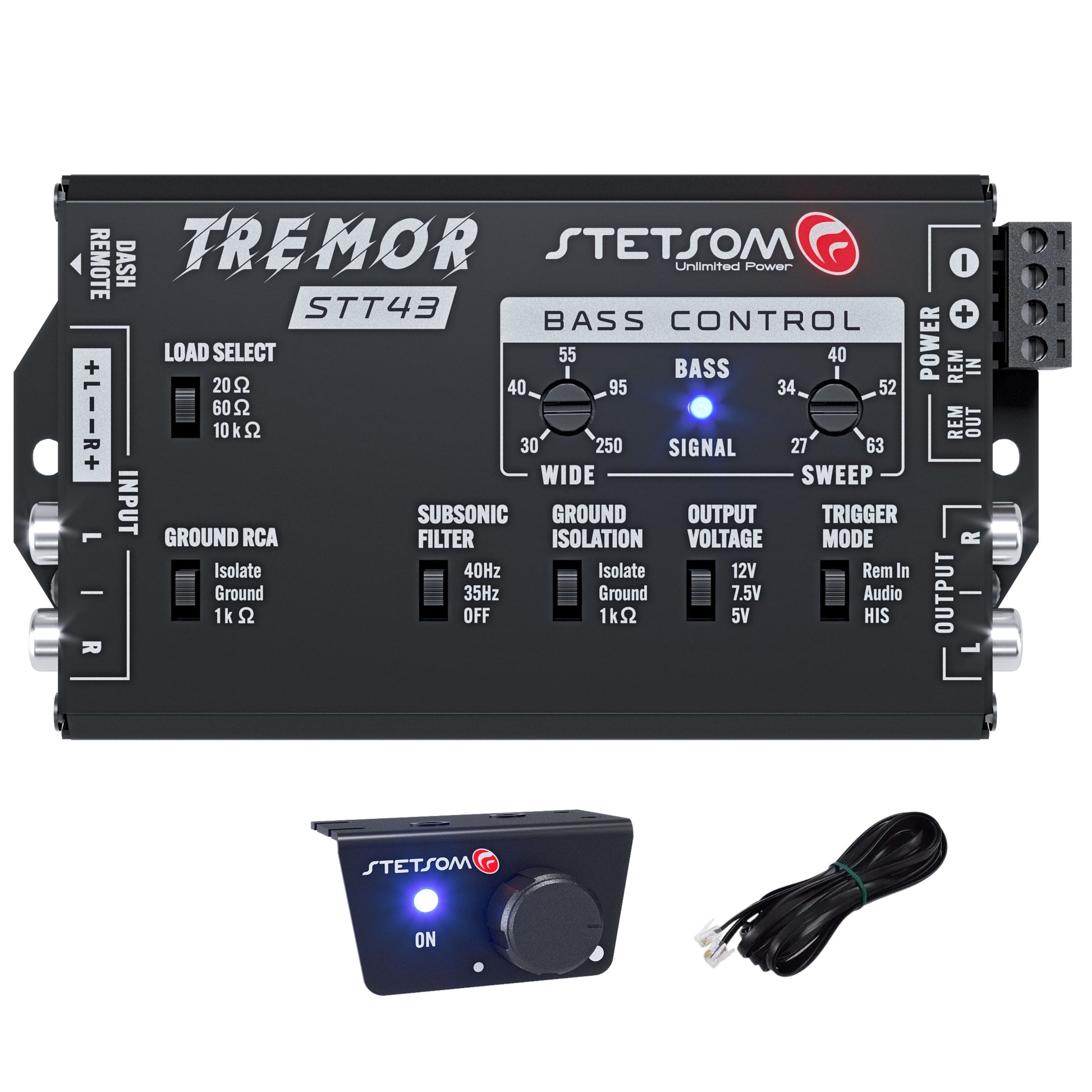 Stetsom STT43 Tremor PRO - Bass Restoration Digital Processor with Bass knob & 16.4 RJ11 Cable