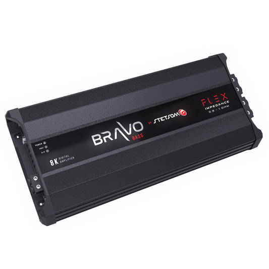 Stetsom BRAVO BASS Flex 8K 0.5~1ohm (Auto) Mono Class D Car Audio Amplifier, Automatic Impedance System 0.5 to 1 Ohm