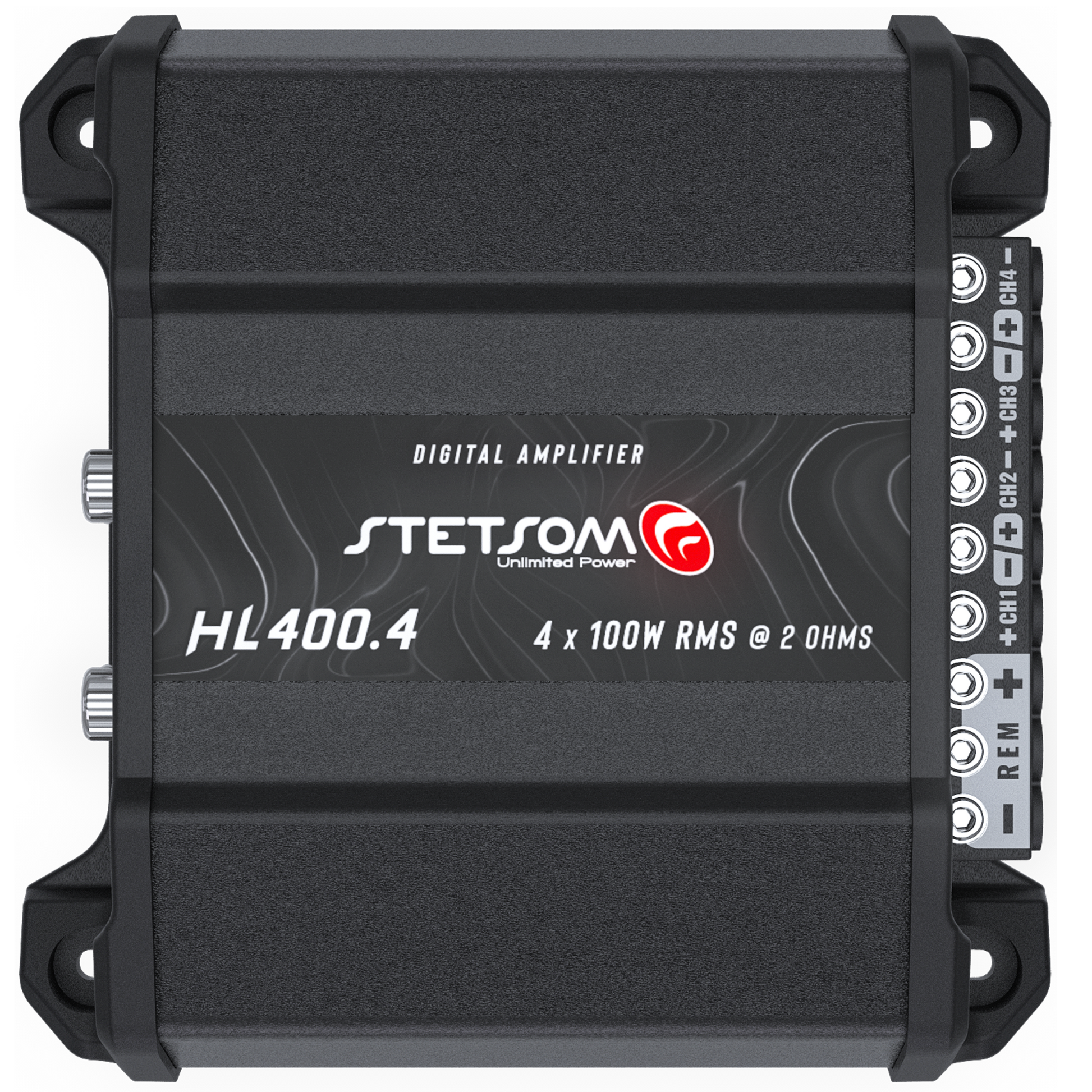 Stetsom HL 400.4 Class D Full Range Amplifier 4 Channel 400 Watts, RCA Input and High Wire Input, Variable Crossover