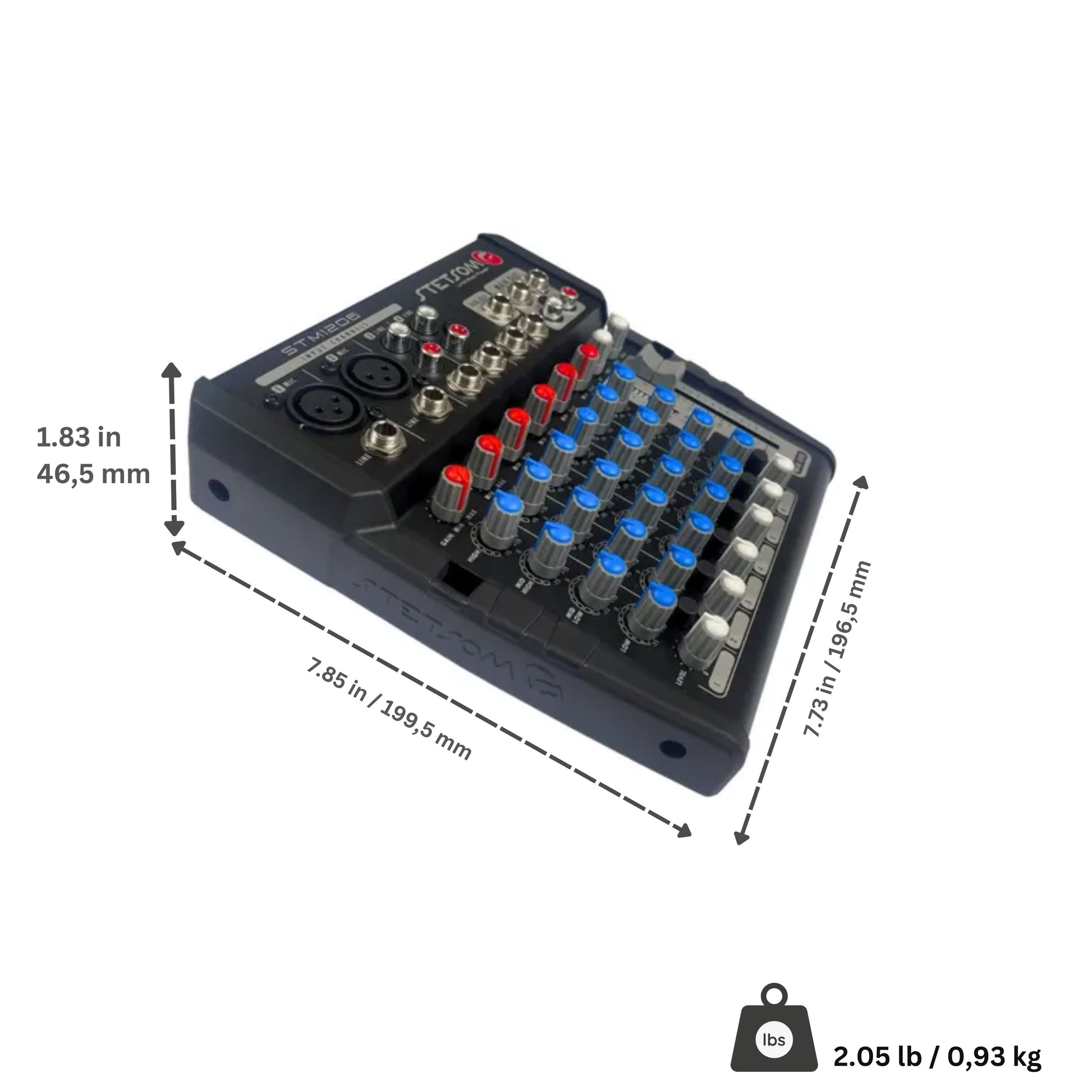 Stetsom STM1206 Mixer Automotive with Frequency from 1HZ ~ 75KHz with 6 Input Channels 4 Equalization Bands Per Channel and 2 Output Channels Main & Auxiliar