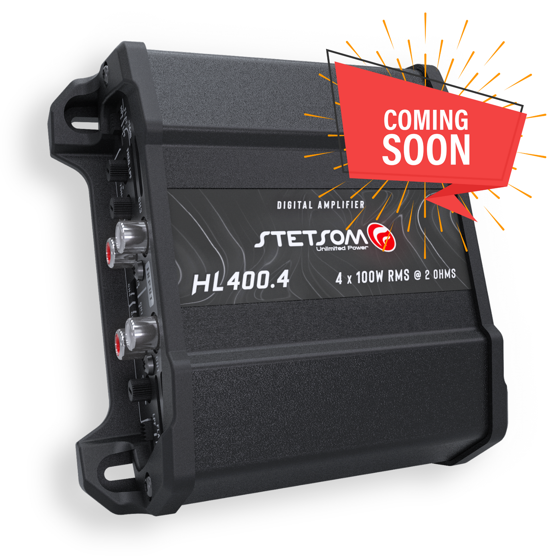 Stetsom HL 400.4 Class D Full Range Amplifier 4 Channel 400 Watts, RCA Input and High Wire Input, Variable Crossover