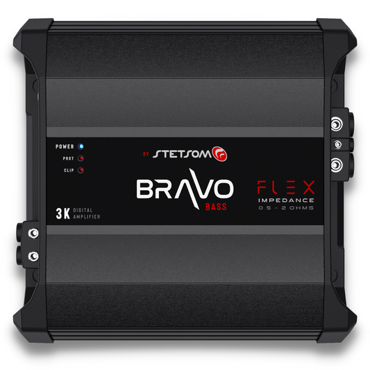 Stetsom BRAVO BASS Flex 3K 0.5~2ohm (Auto) Mono Class D Car Audio Amplifier, Automatic Impedance System 0.5 to 2 Ohms